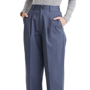 Madewell Blue-gray pleated trouser pants